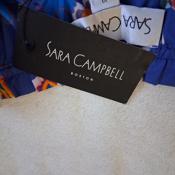 Sara Campbell NWT Women's Size XL Blue Liberty Garden Print Peasant Top - Picture 8 of 13